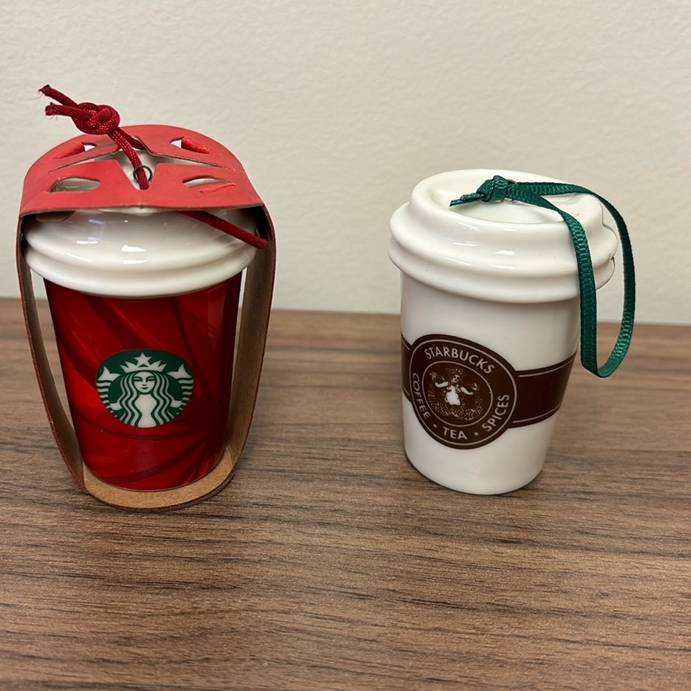 2 Starbucks ornaments